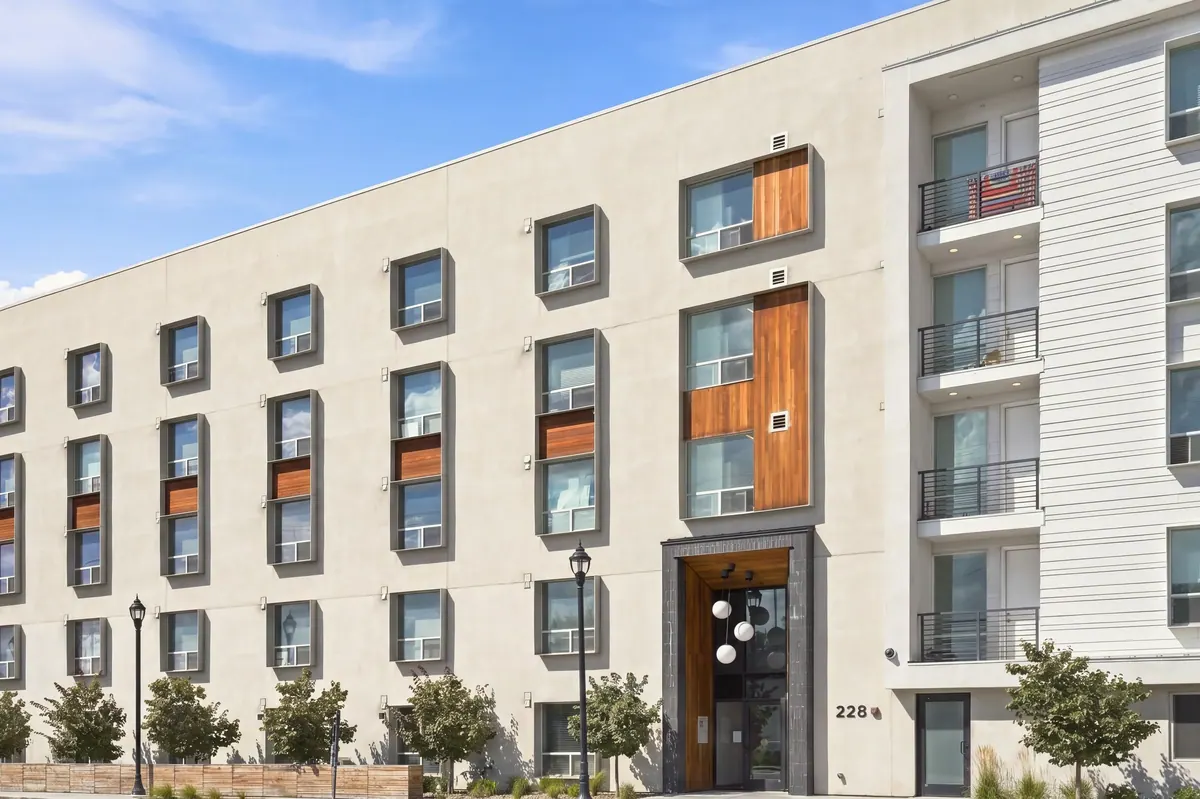 Colony B Apartments street elevation with windows and entry