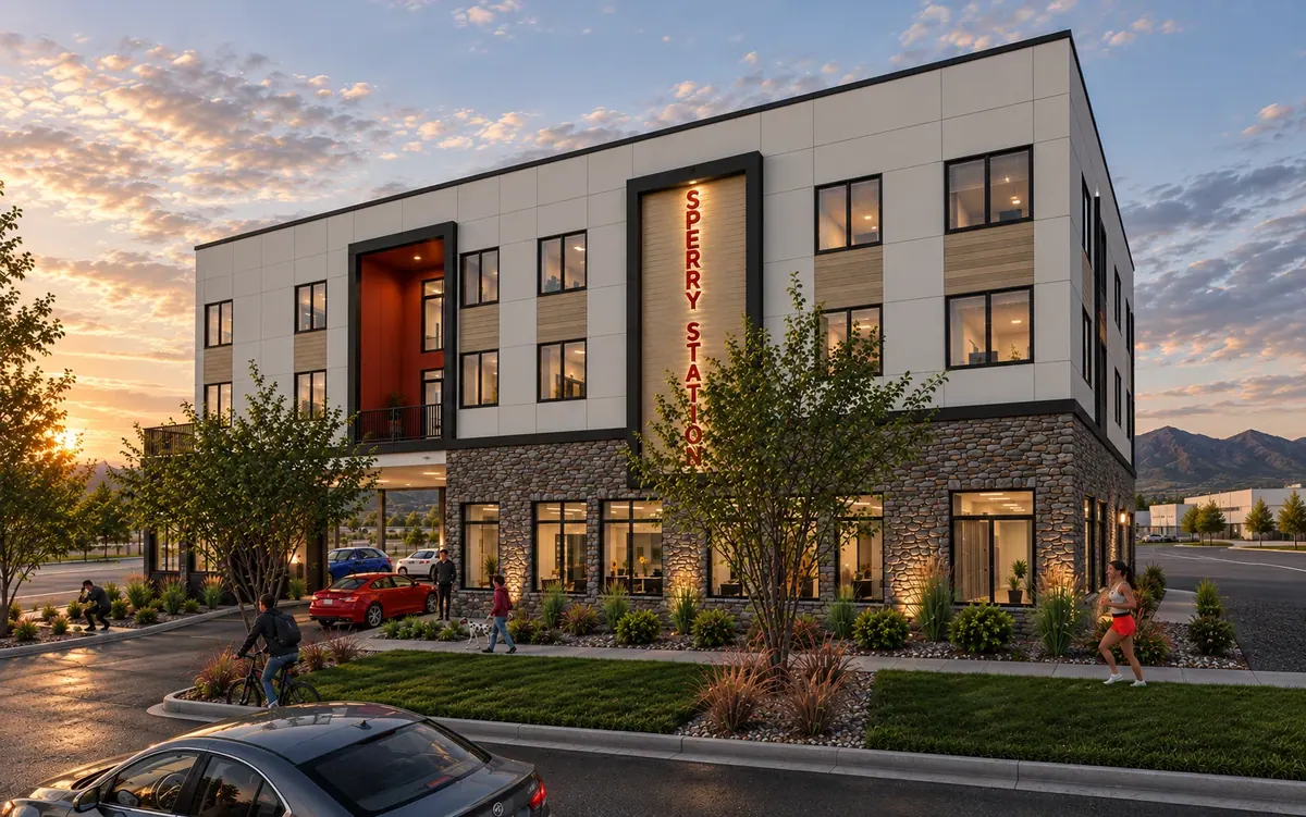 Sperry Station — apartment building exterior rendering
