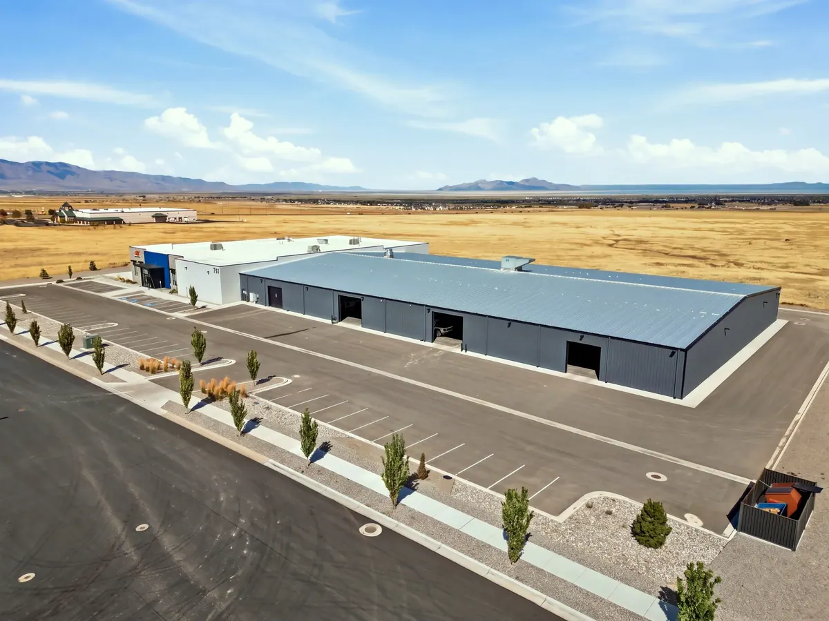 Aerial overview of the Wheelhouse racing facility and surrounding landscape