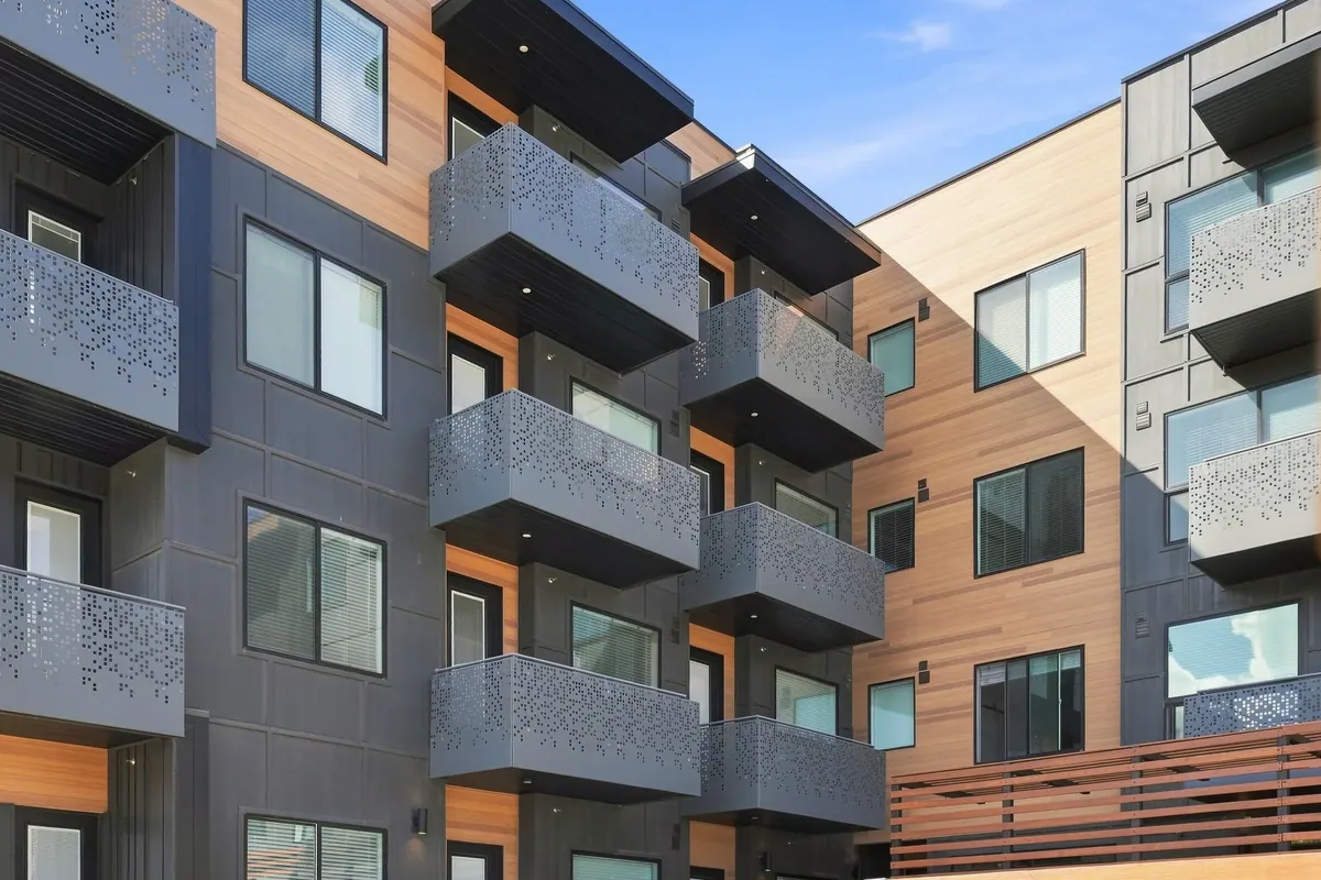 Gallacher Apartments courtyard facades and balconies