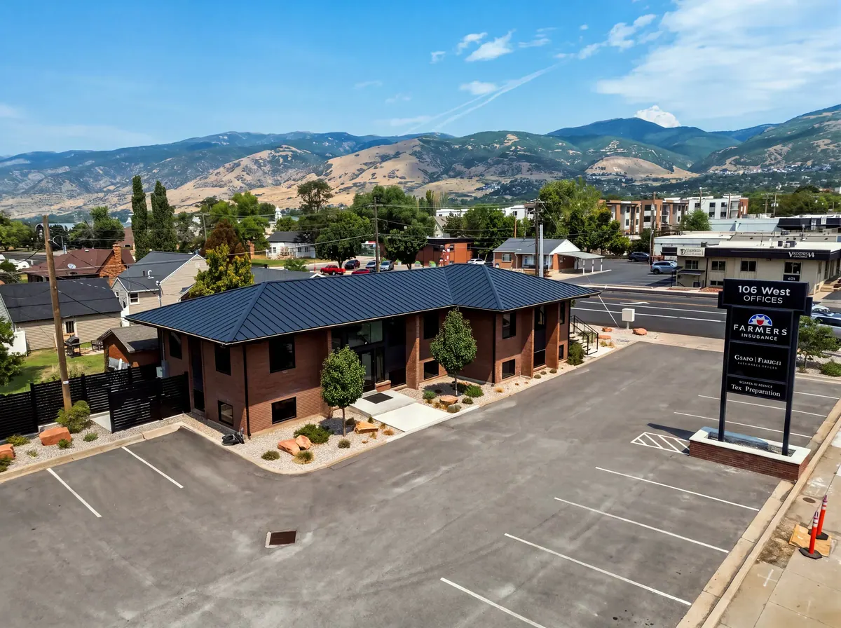 Bountiful Office Remodel — aerial office parking