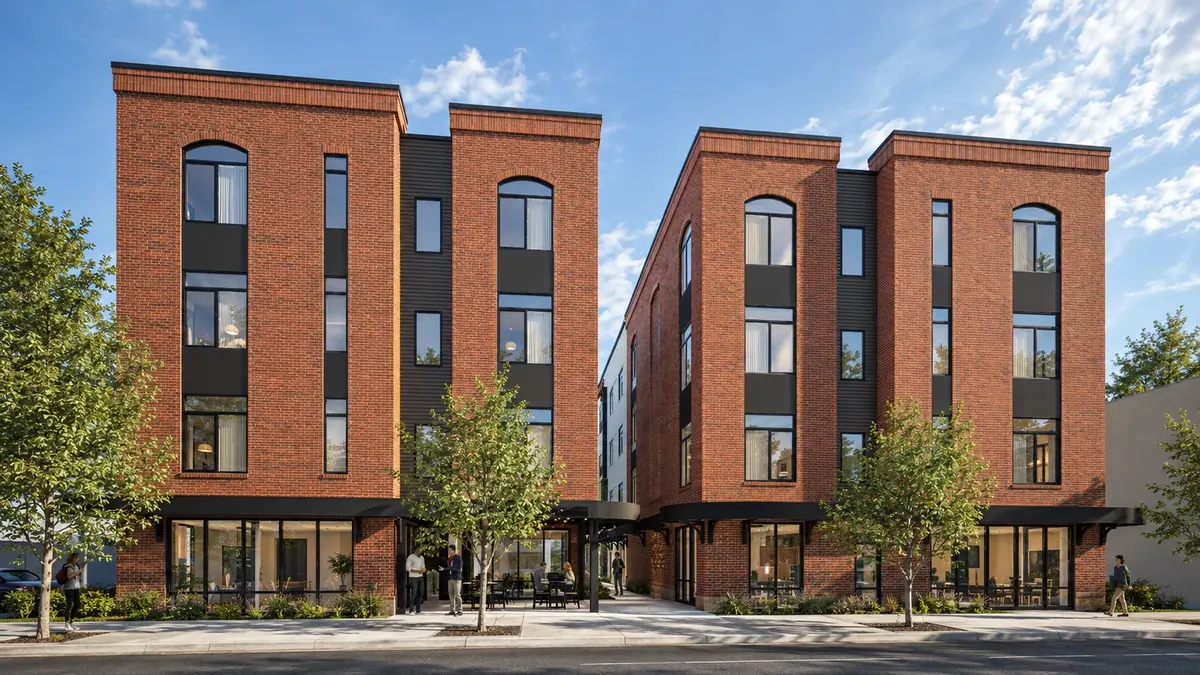 Sandpoint Apartments — brick apartment buildings front elevation