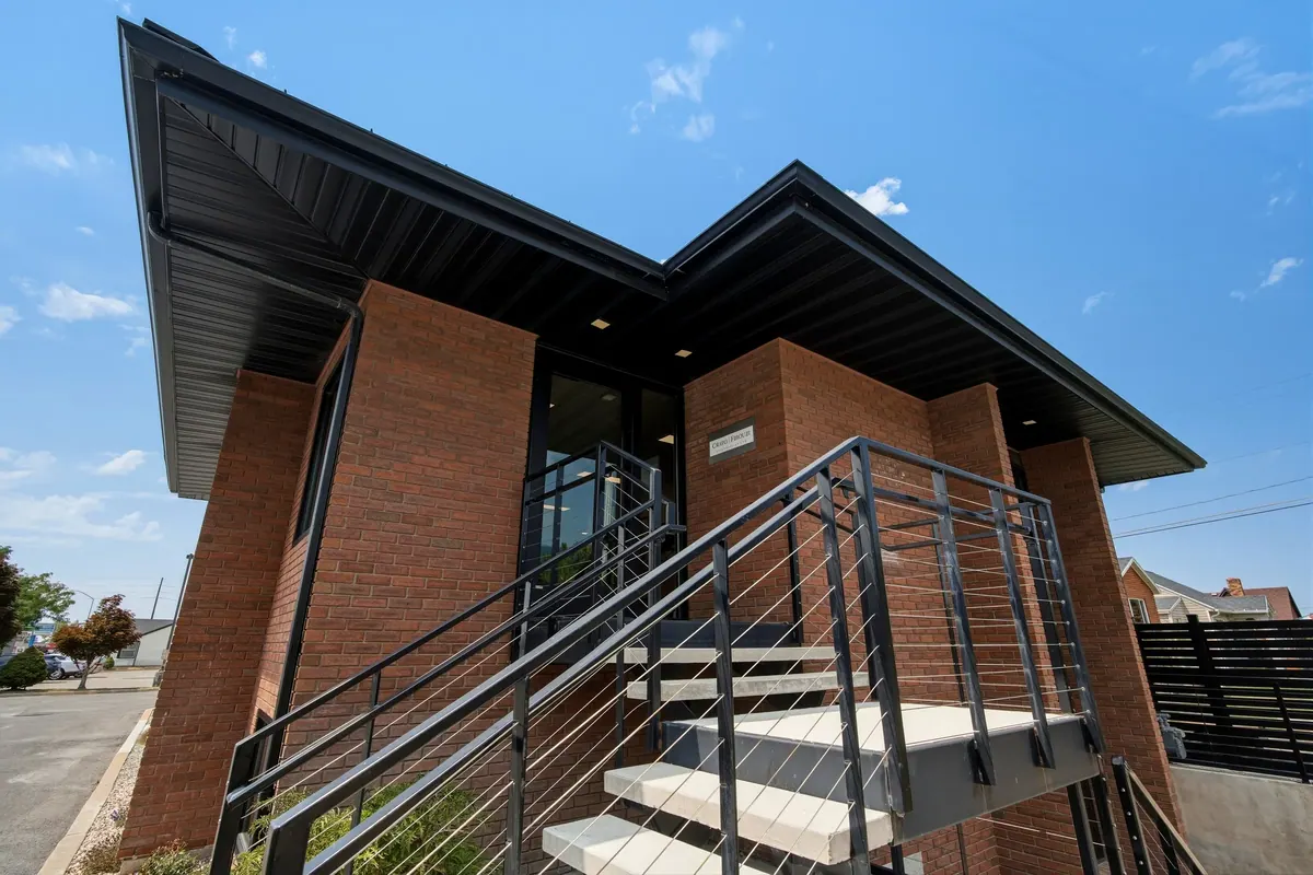 Bountiful Office Remodel — exterior stair and metal railing